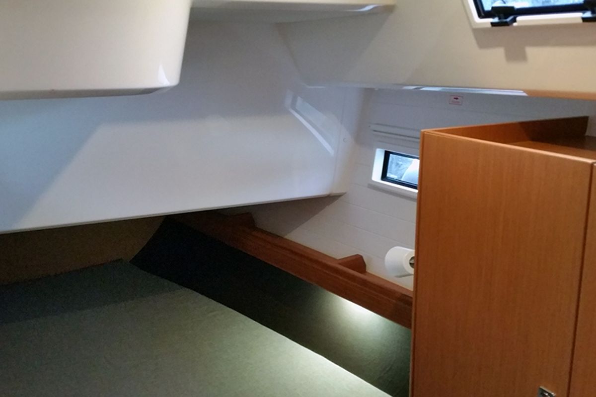 Cabin on Fireball, a Bavaria Cruiser 41 sailboat at Llucmajor, Spain