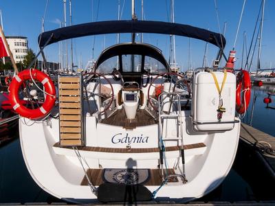 Cockpit of Juna, a Jeanneau Sun Odyssey 39i sailboat at Gdańsk, Poland