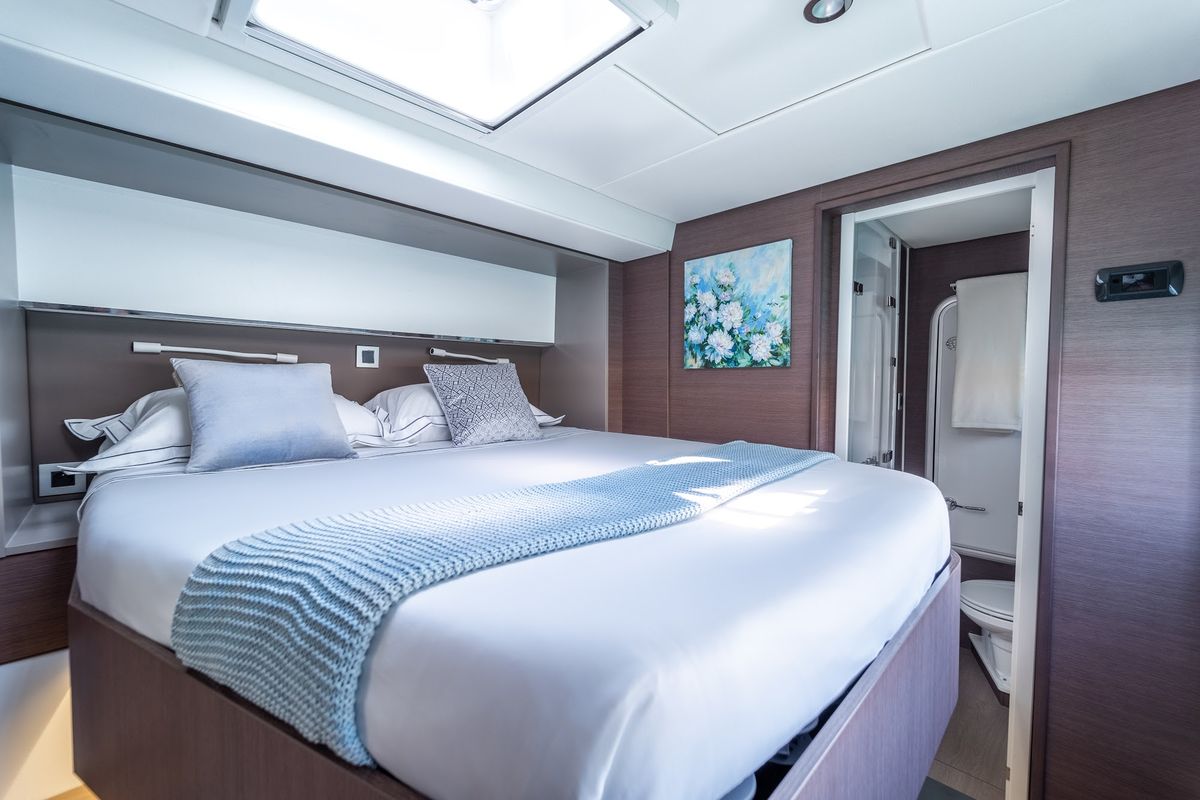 Cabin on Signature Vision (2022), a Bali 5.4 catamaran at Olbia, Italy