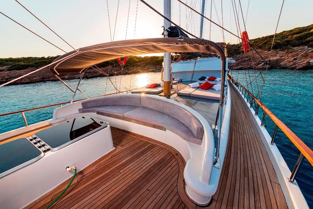 Deck of Bodrum Queen, a Custom Made Bodrum Queen yacht at Bodrum, Turkey