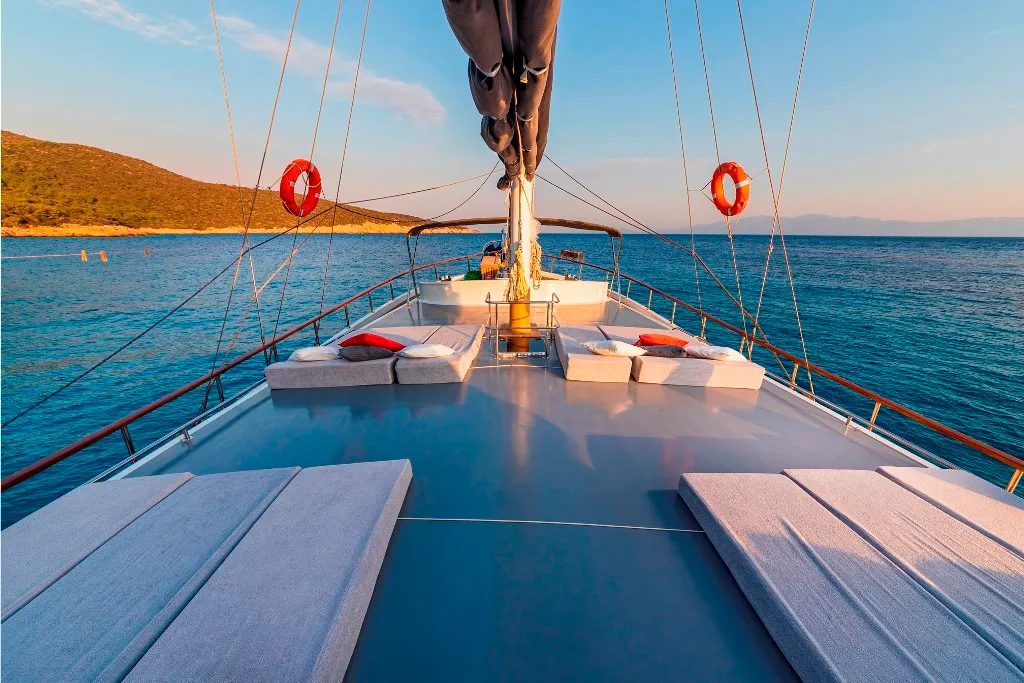 Deck of Bodrum Queen, a Custom Made Bodrum Queen yacht at Bodrum, Turkey