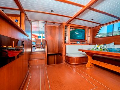 Salon of Bodrum Queen, a Custom Made Bodrum Queen yacht at Bodrum, Turkey