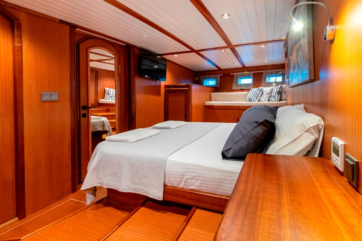 Cabin on Bodrum Queen, a Custom Made Bodrum Queen yacht at Bodrum, Turkey