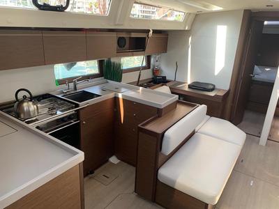 Galley of Olga, a Beneteau Oceanis 51.1 sailboat at Athens, Greece