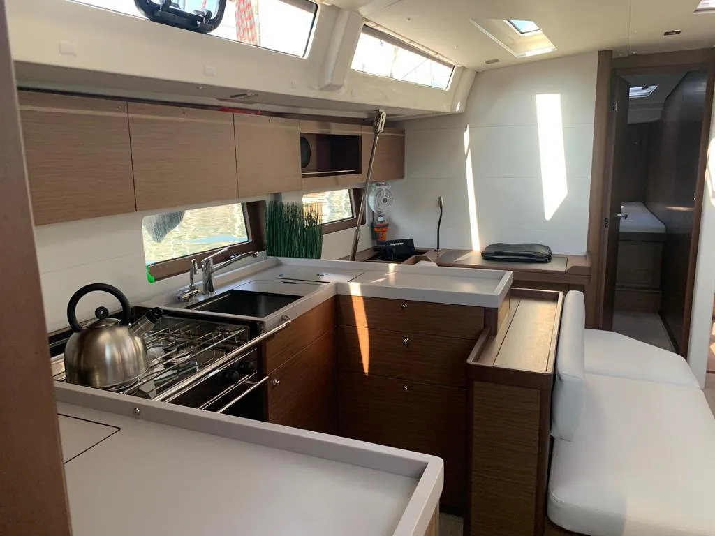 Galley of Olga, a Beneteau Oceanis 51.1 sailboat at Athens, Greece
