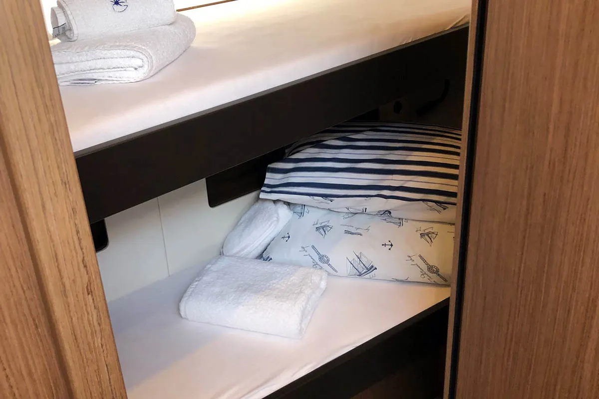 Cabin on Penultimo , a Beneteau Oceanis Yacht 62 - 4 + 1	 sailboat at Athens, Greece