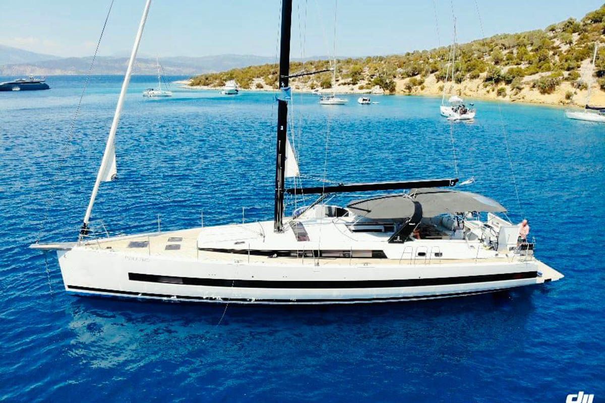 Exterior view of Penultimo , a Beneteau Oceanis Yacht 62 - 4 + 1	 sailboat at Athens, Greece
