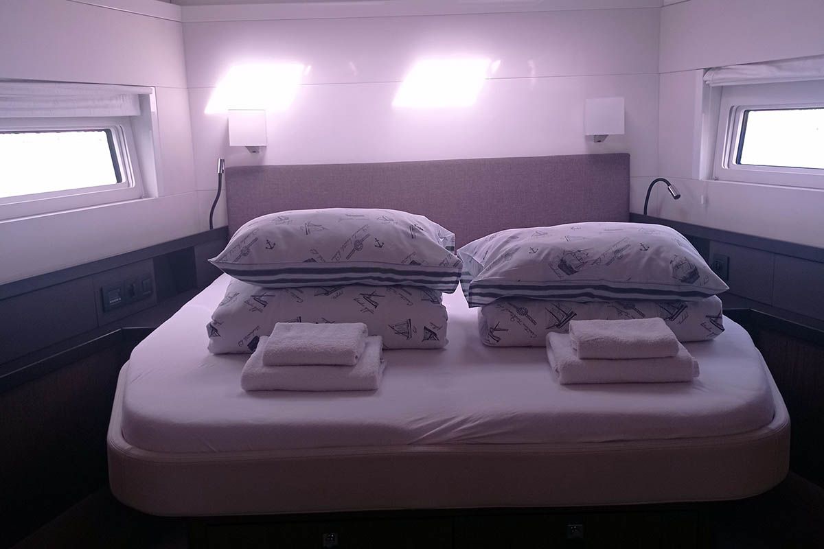 Cabin on Penultimo , a Beneteau Oceanis Yacht 62 - 4 + 1	 sailboat at Athens, Greece