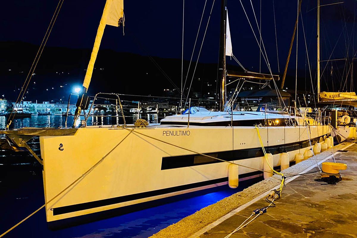 Exterior view of Penultimo , a Beneteau Oceanis Yacht 62 - 4 + 1	 sailboat at Athens, Greece