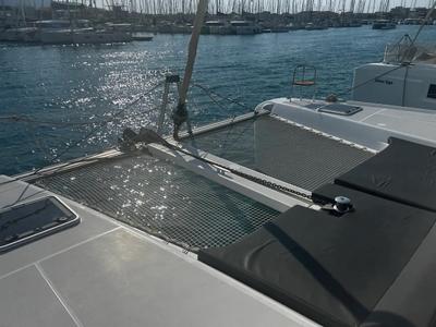 Deck of Marebella (Pax 12), a Lagoon 42 catamaran at Municipal Unit of Lefkada, Greece