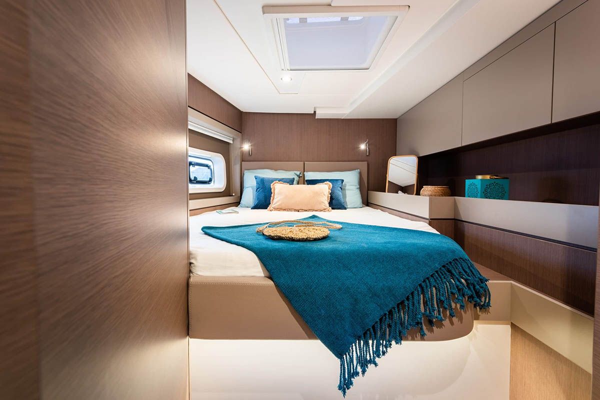 Cabin on La Traviesa, a Bali 4.6 catamaran at Seychelles, Eden Island Marina, Seychelles