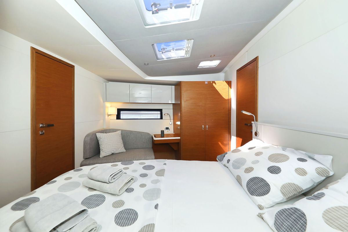 Cabin on Volare, a Hanse Yachts Hanse 590 sailboat at Grad Kaštela, Croatia