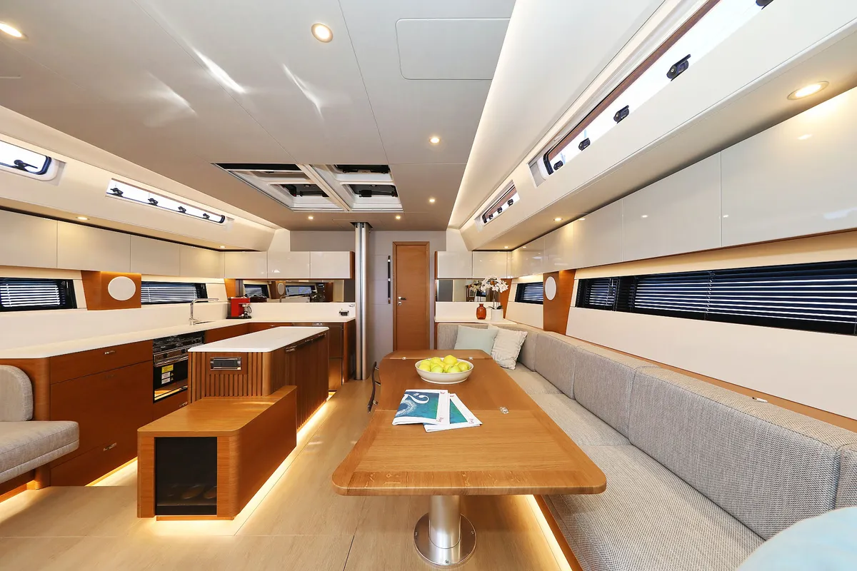 Salon of Volare, a Hanse Yachts Hanse 590 sailboat at Grad Kaštela, Croatia
