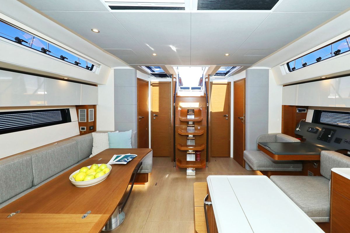 Salon of Volare, a Hanse Yachts Hanse 590 sailboat at Grad Kaštela, Croatia