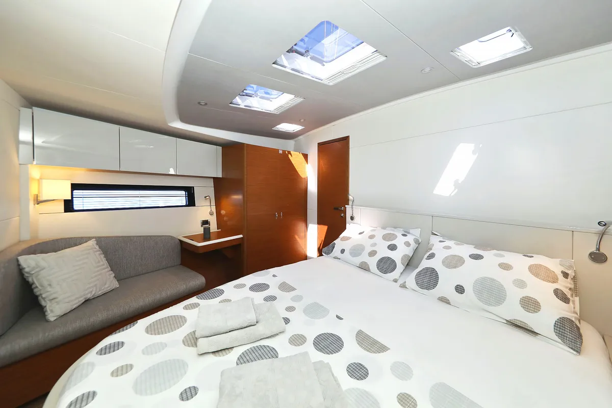 Cabin on Volare, a Hanse Yachts Hanse 590 sailboat at Grad Kaštela, Croatia