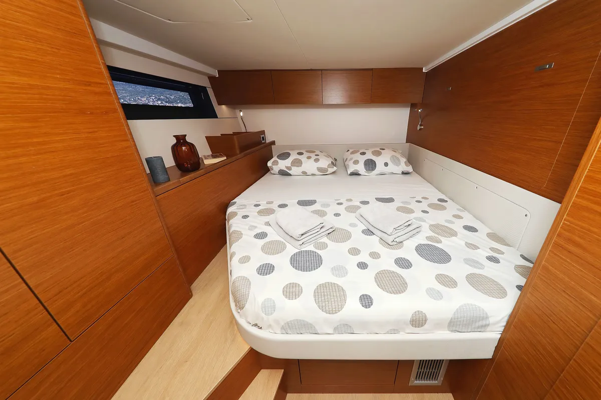 Cabin on Volare, a Hanse Yachts Hanse 590 sailboat at Grad Kaštela, Croatia