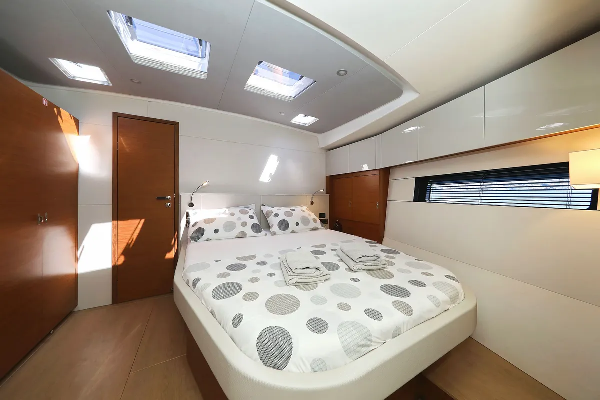 Cabin on Volare, a Hanse Yachts Hanse 590 sailboat at Grad Kaštela, Croatia