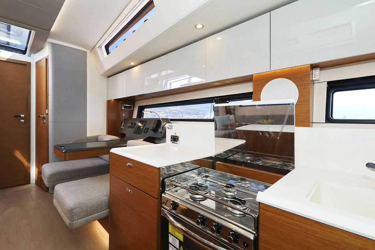 Galley of Volare, a Hanse Yachts Hanse 590 sailboat at Grad Kaštela, Croatia