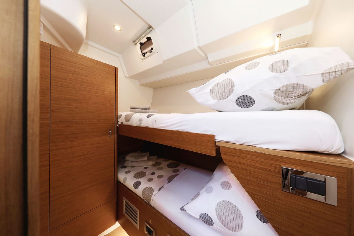 Cabin on Volare, a Hanse Yachts Hanse 590 sailboat at Grad Kaštela, Croatia