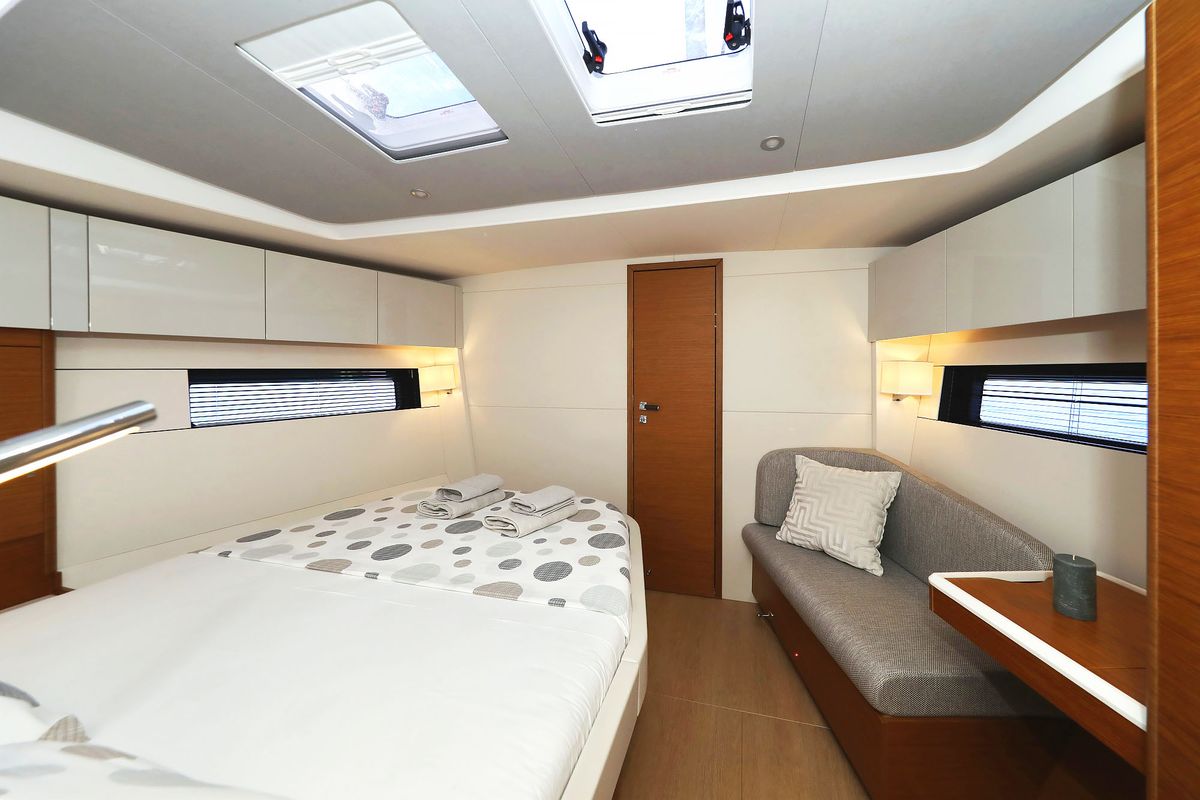 Cabin on Volare, a Hanse Yachts Hanse 590 sailboat at Grad Kaštela, Croatia