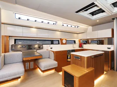 Galley of Volare, a Hanse Yachts Hanse 590 sailboat at Grad Kaštela, Croatia