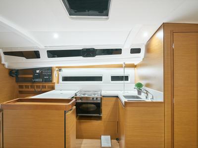 Galley of Nymeria, a Jeanneau Sun Odyssey 440 sailboat at Athens, Greece