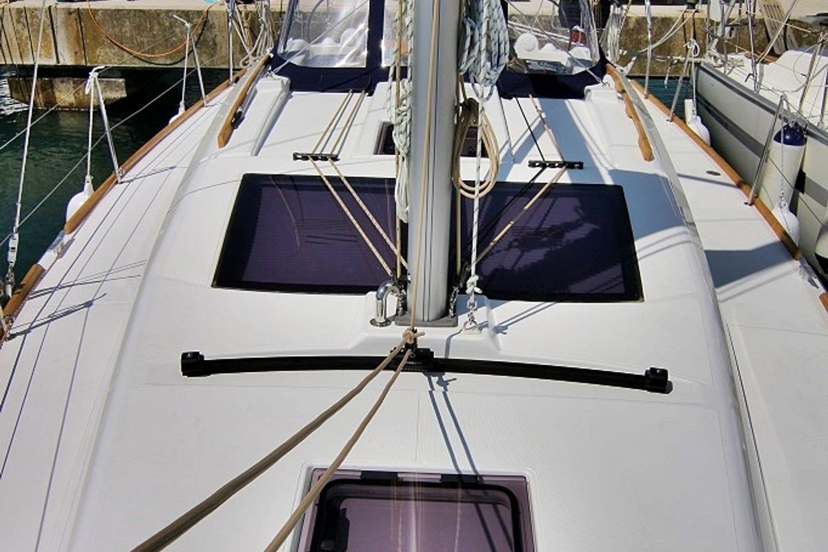 Deck of Louise, a Dufour 382 GL sailboat at Općina Sukošan, Croatia