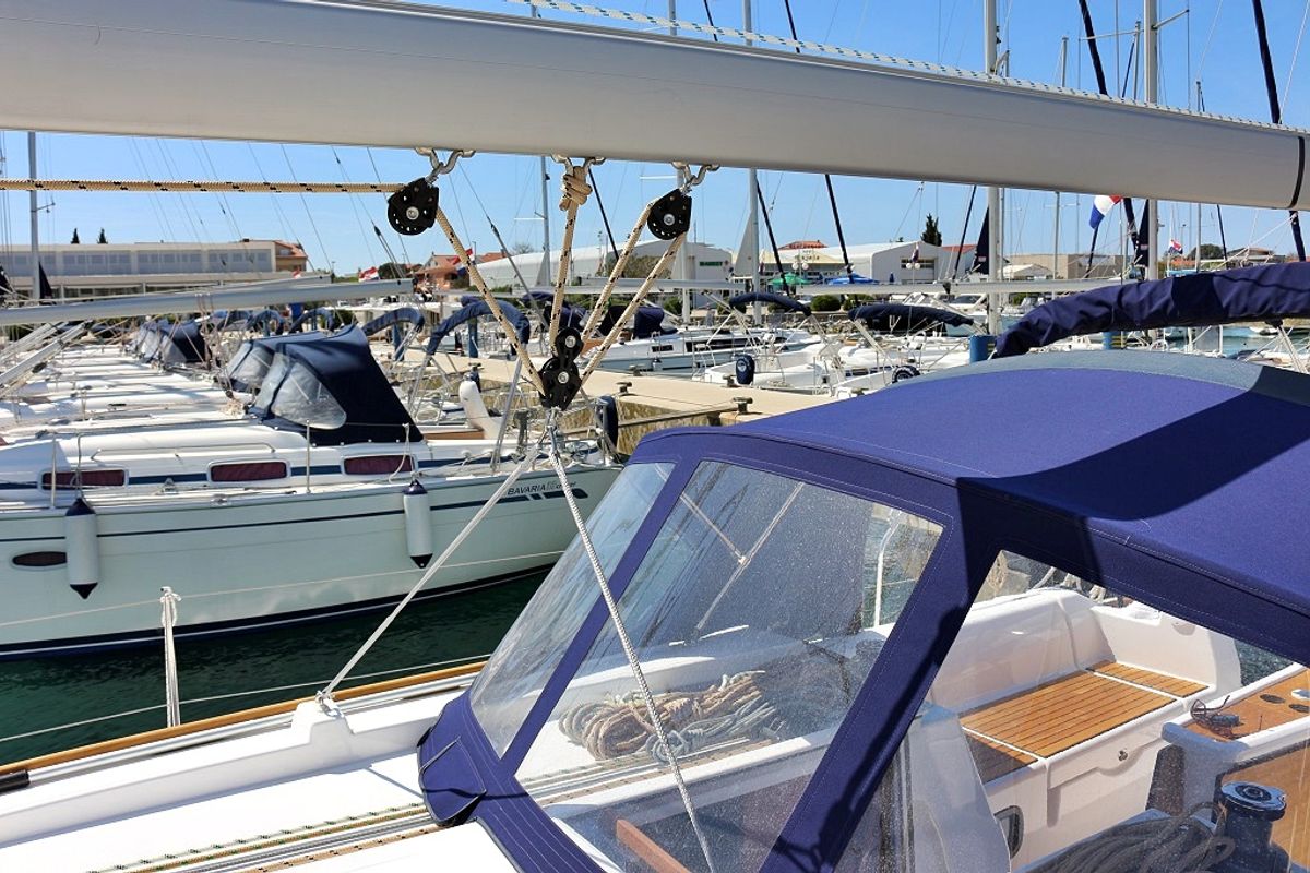 Deck of Louise, a Dufour 382 GL sailboat at Općina Sukošan, Croatia