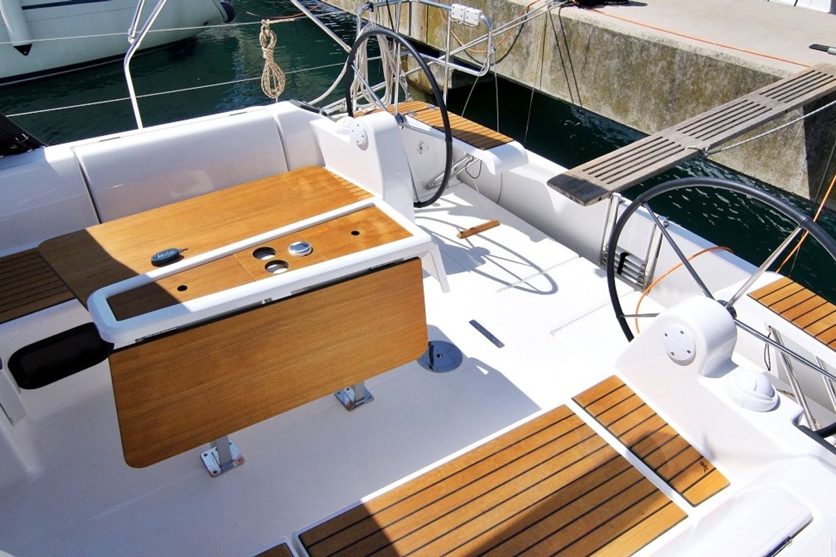 Deck of Louise, a Dufour 382 GL sailboat at Općina Sukošan, Croatia
