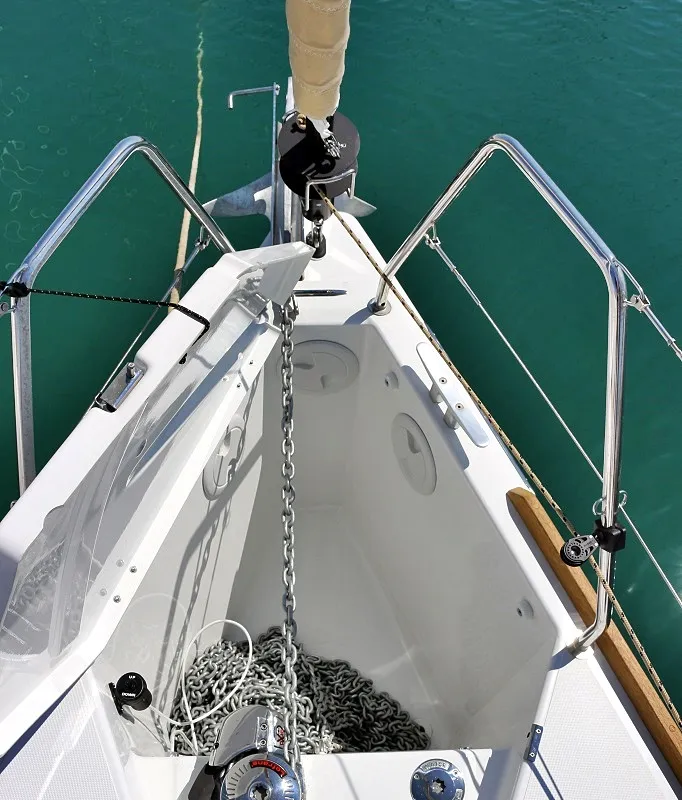 Deck of Louise, a Dufour 382 GL sailboat at Općina Sukošan, Croatia