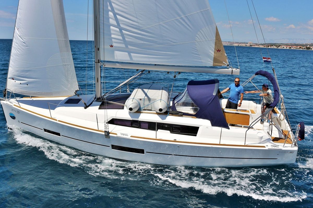 Exterior view of Louise, a Dufour 382 GL sailboat at Općina Sukošan, Croatia