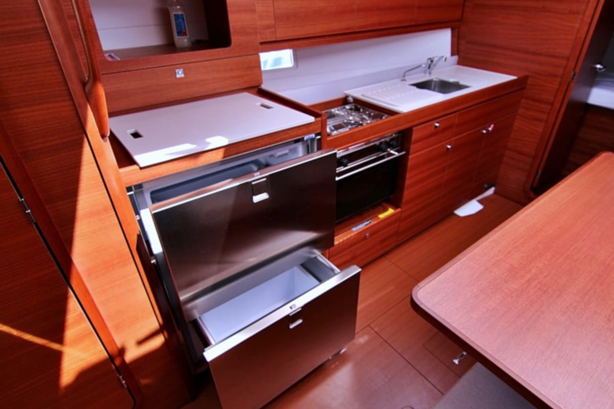 Galley of Louise, a Dufour 382 GL sailboat at Općina Sukošan, Croatia