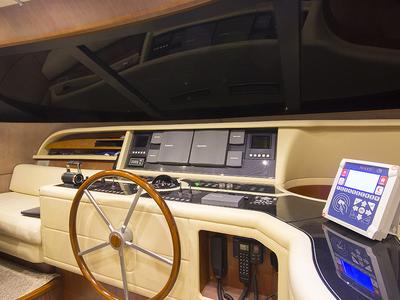 Cockpit of 24M Deluxe Maiora Motoryacht, a Maiora 24 yacht at Bodrum, Turkey
