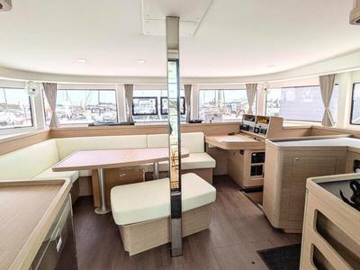 Salon of Zannannan, a Lagoon 42 catamaran at Seychelles, Mahe, Seychelles