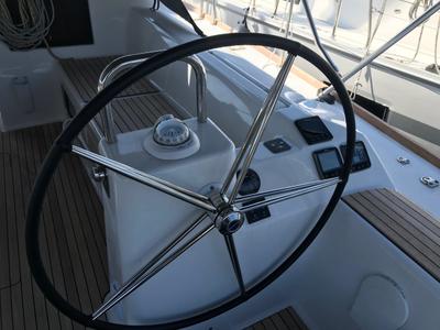 Cockpit of Ane, a Dufour 460 GL sailboat at Punat, Croatia