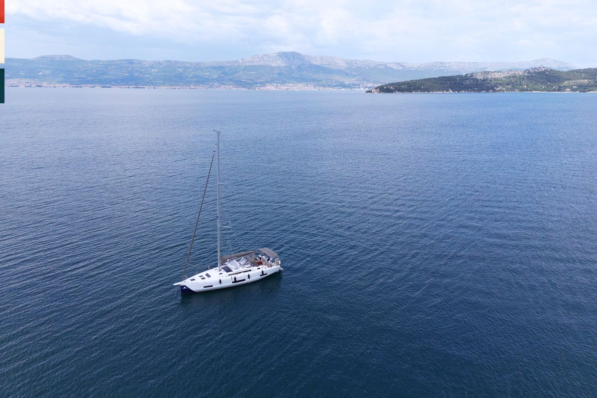Exterior view of Toccata, a Dufour 470 sailboat at Općina Rogoznica, Croatia