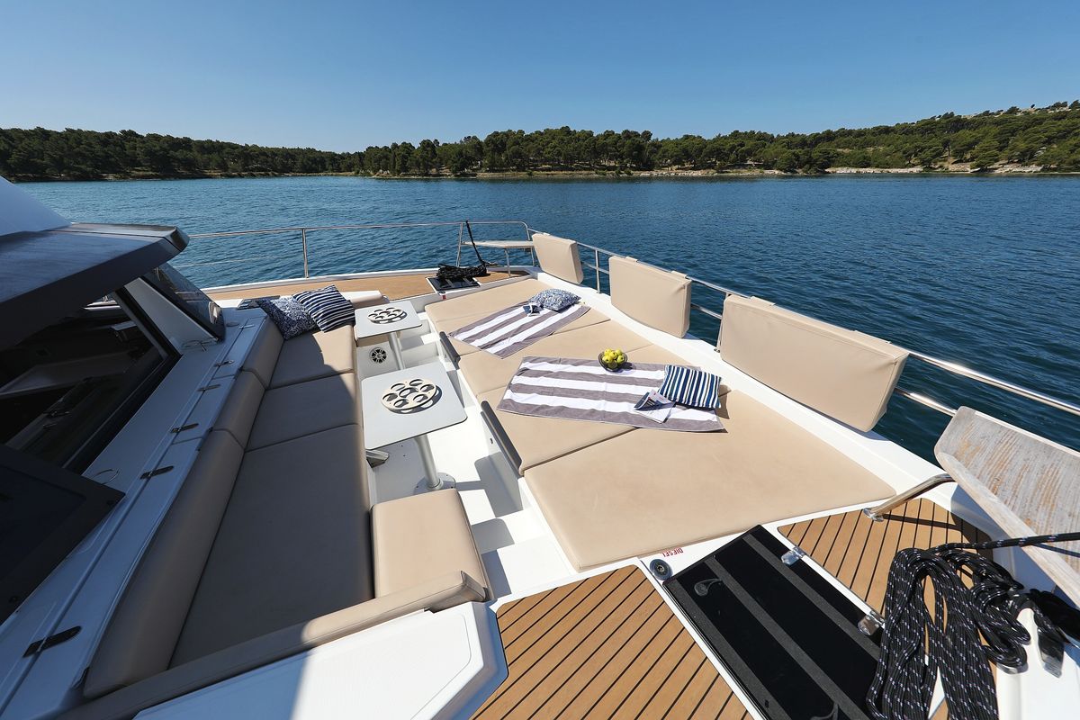 Deck of Sierra, a Bali 4.3 MY catamaran at Općina Sukošan, Croatia