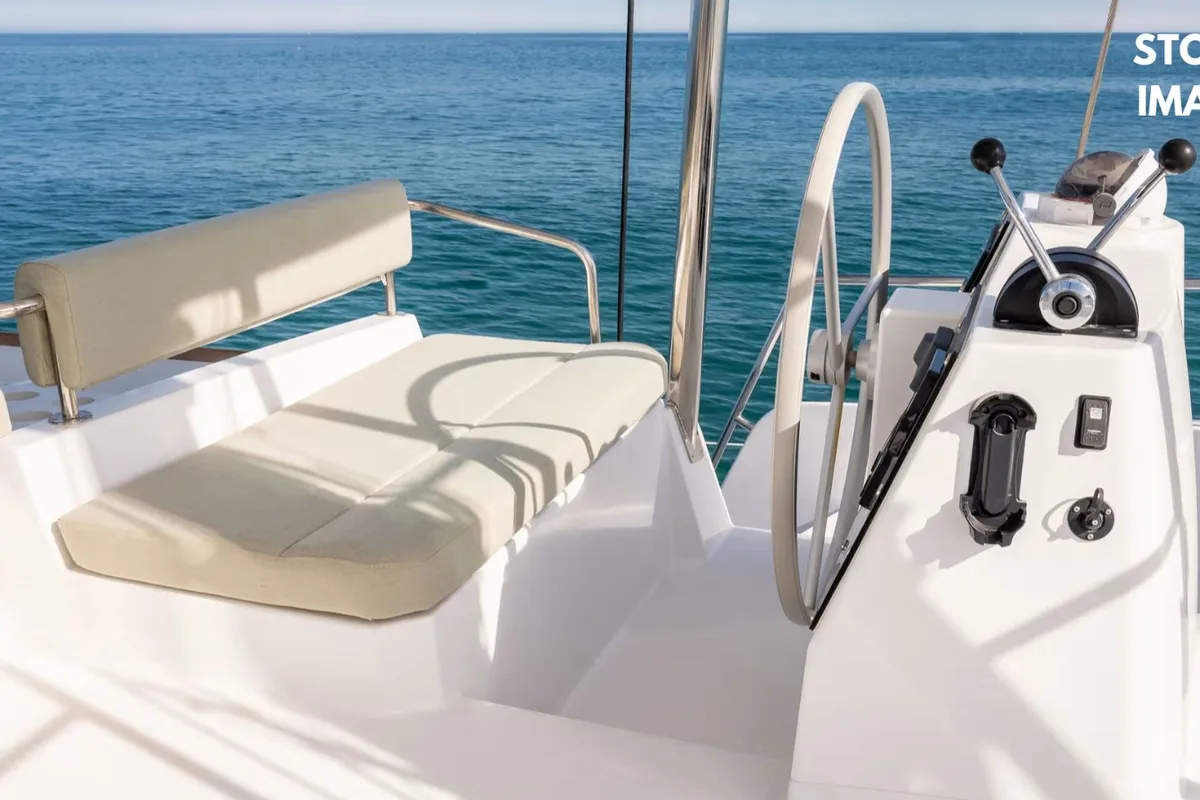 Cockpit of Zen - A/C, Generator, Water maker, a Bali 4.6 catamaran at Cannigione, Italy