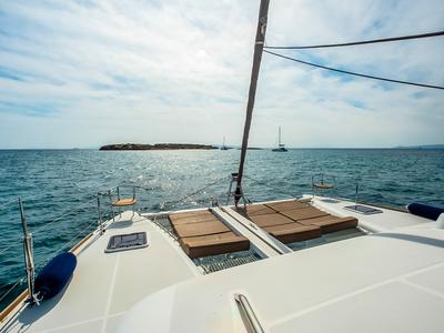 Deck of Christina, a Lagoon 400 S2 catamaran at Athens, Greece