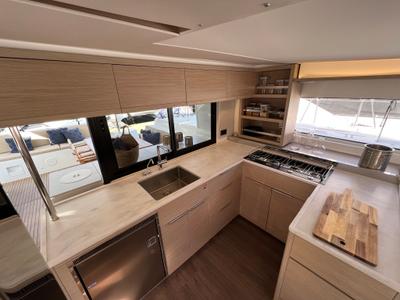 Galley of Maestro, a Lagoon 46 catamaran at Municipal Unit of Lefkada, Greece