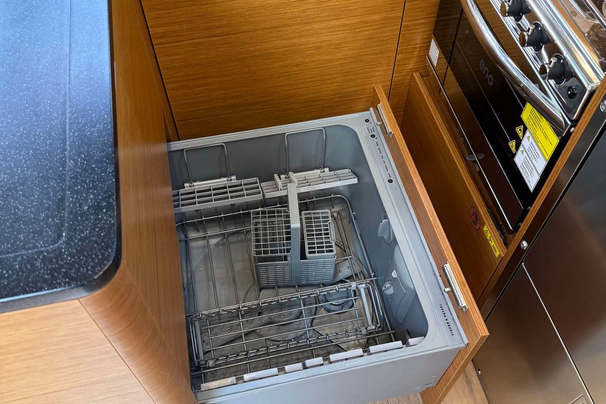 Galley of Joanna, a Hanse Yachts Hanse 588 sailboat at Grad Biograd na Moru, Croatia
