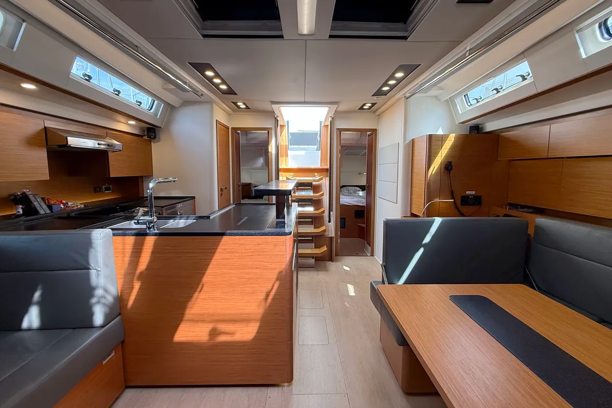 Salon of Joanna, a Hanse Yachts Hanse 588 sailboat at Grad Biograd na Moru, Croatia