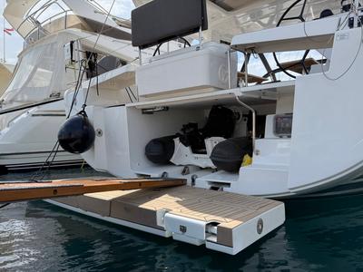 Deck of Joanna, a Hanse Yachts Hanse 588 sailboat at Grad Biograd na Moru, Croatia