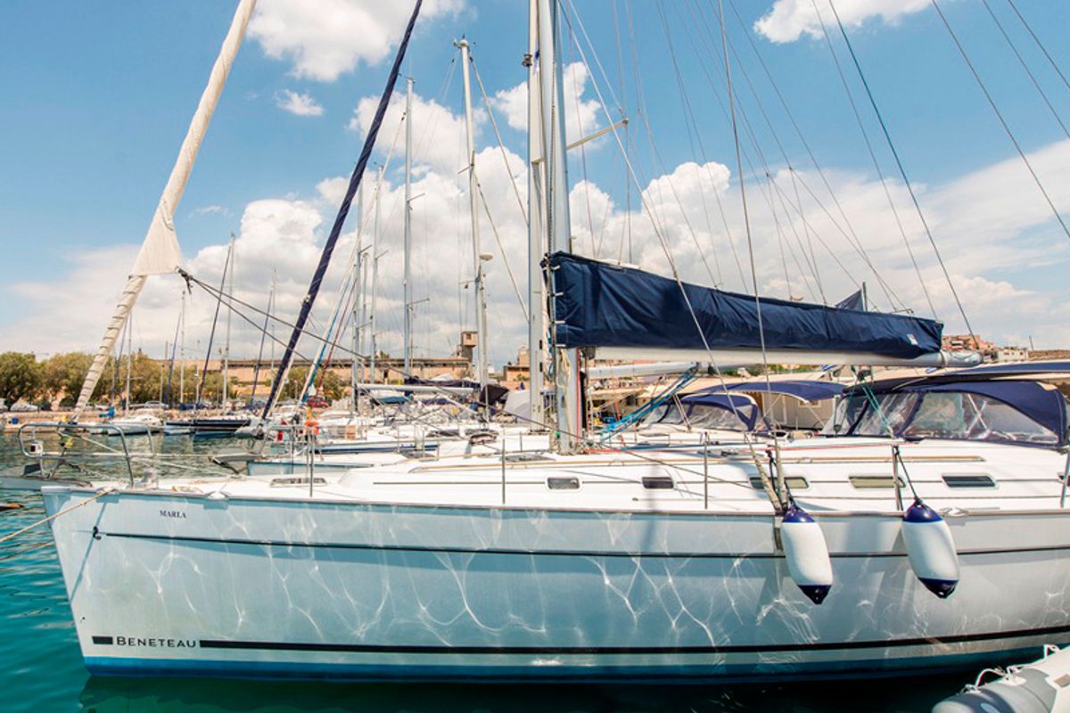 Exterior view of Marla, a Beneteau Cyclades 50.5 sailboat at Lavreotiki Municipal Unit, Greece