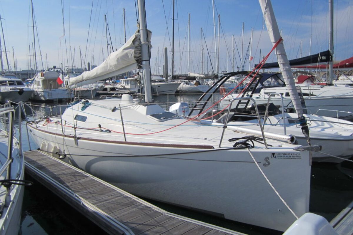 Exterior view of Flashe, a Beneteau First 27.7 sailboat at Saint-Cast-le-Guildo, France