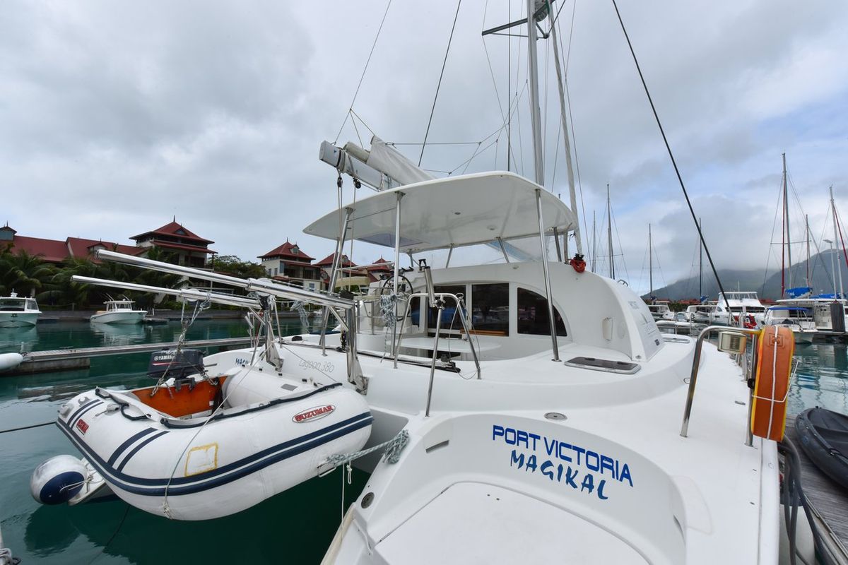 Exterior view of Magikal, a Lagoon 380 catamaran at Baan Salak Phet, Thailand