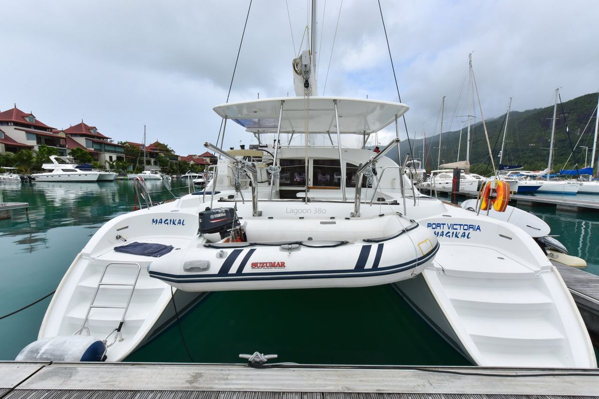 Exterior view of Magikal, a Lagoon 380 catamaran at Baan Salak Phet, Thailand