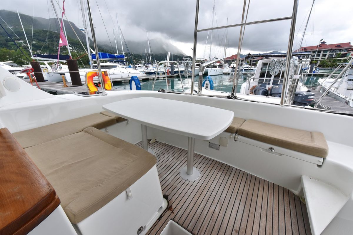 Deck of Magikal, a Lagoon 380 catamaran at Baan Salak Phet, Thailand