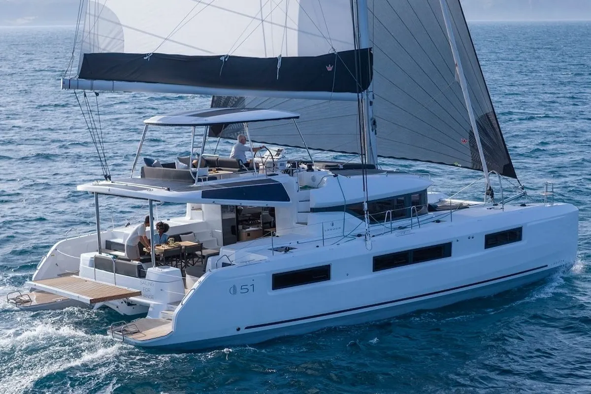 Princess Hana, a Lagoon Lagoon 51 catamaran at Seget Donji, Croatia