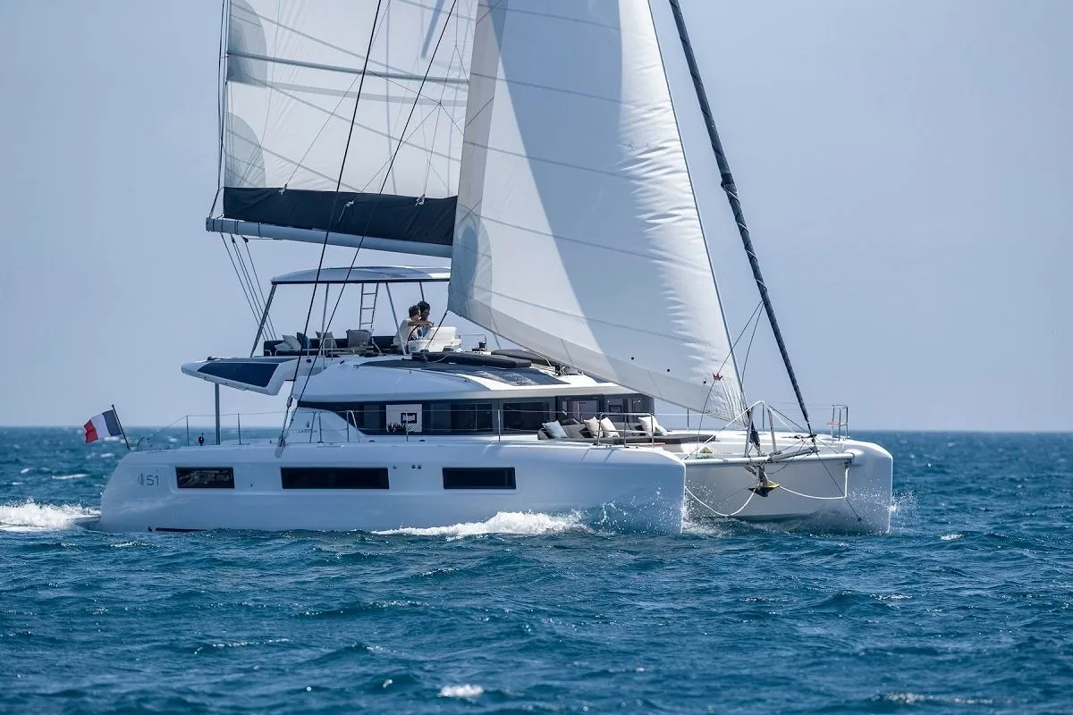Princess Hana, a Lagoon Lagoon 51 catamaran at Seget Donji, Croatia
